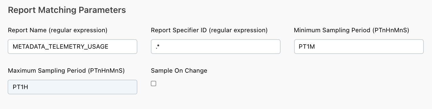 Report matching params